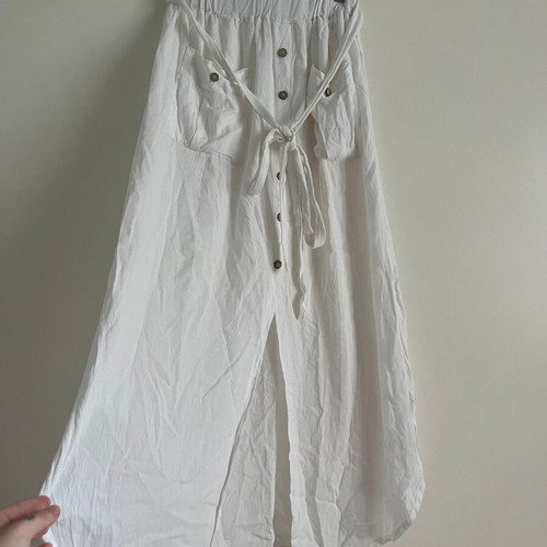 Maxi skirt White by natures like new, natural fibers, pockets, elastic waist