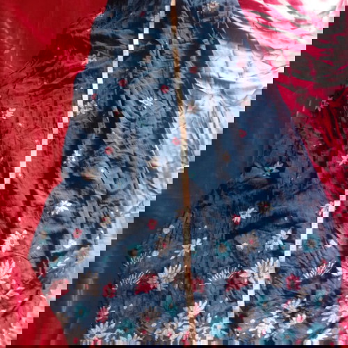 Макси дамска дълга рокля с еластично бюстие, като нова