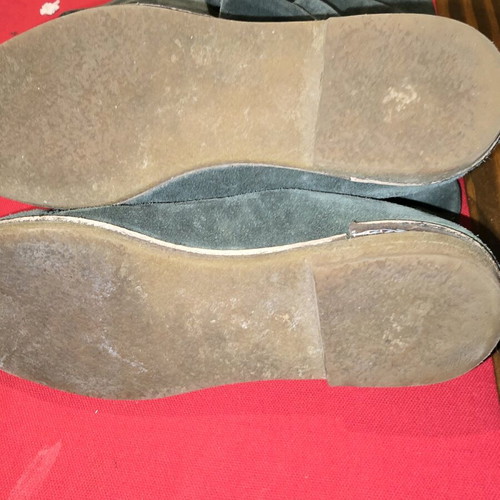 Suede boots used, green, size 37