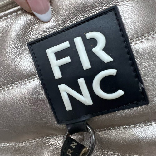 Frnc crossbody banana bag like new, metallic gold beige