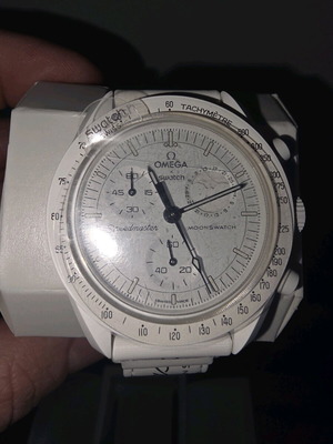 Omega Swatch Mission to Moonphase wristwatch brand new, white
