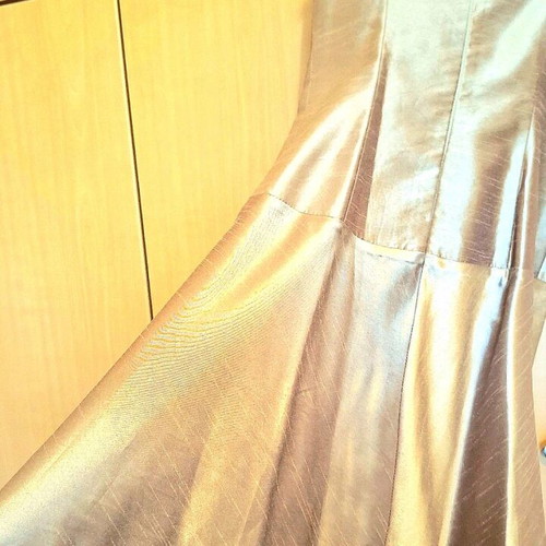 Vintage MONSERA mid-length dress cotton satin like new, brown bronze