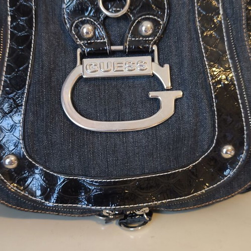 Guess shoulder and crossbody bag used, black and blue denim