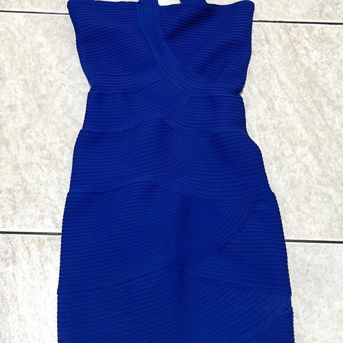 Mini bandage dress used, blue, size S