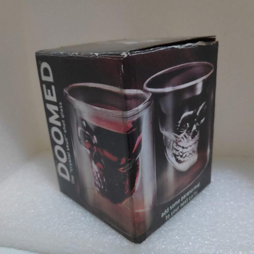 Doomed Crystal Skull Glass Shot Glass 75ml New