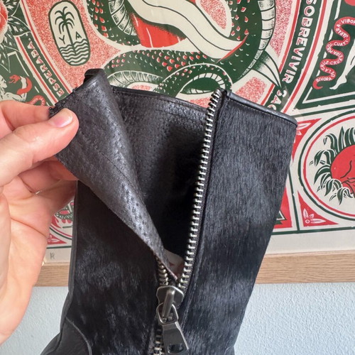Leather biker boots 39 new black