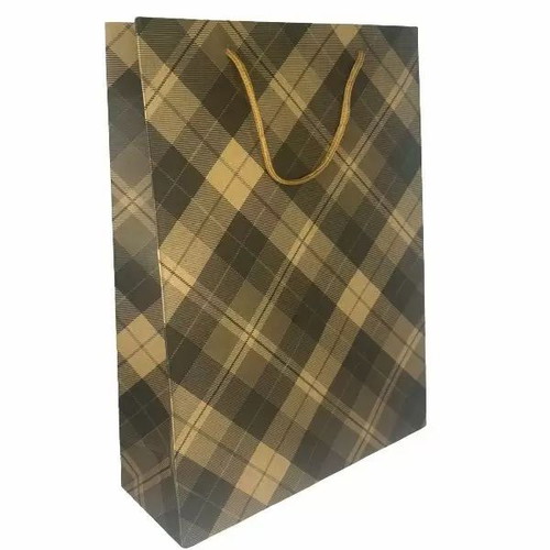 Paper bag checkered 36x27x10cm new