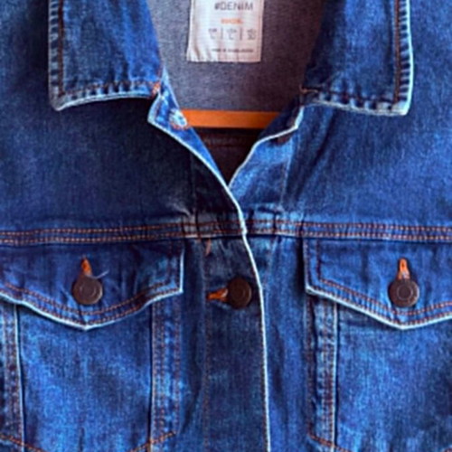 Bershka women's denim jacket size L like new, blue