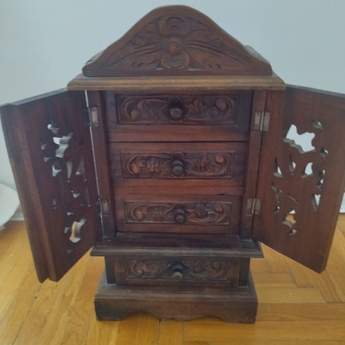 Wooden jewelry box, heavy wood