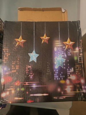 Коледна завеса със звезди като нова