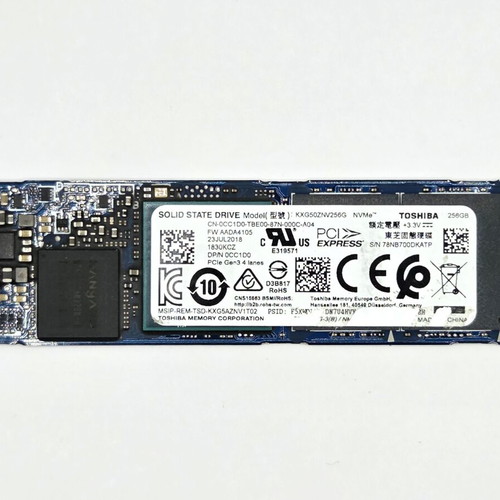 Toshiba NVMe 256GB M.2 SSD used, bundle of 4 with SMART warning