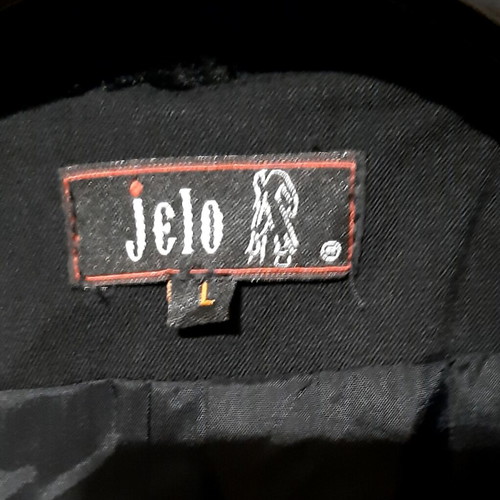 Jelo jacket large black short with fur collar new