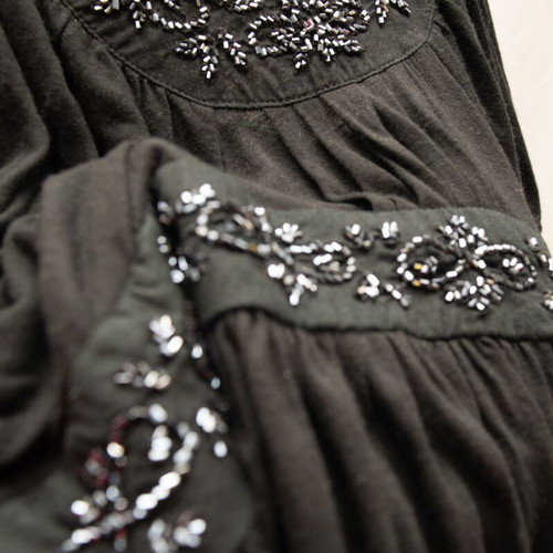 Women's black evening top size M like new with beads
