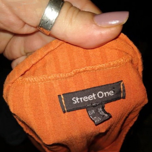 Street One ribbed branded blouse like new, orange, universal size M-2XL