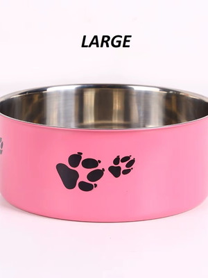 Paw Bowl Rose Red голяма купа за кучешка храна/вода нова розова неръждаема