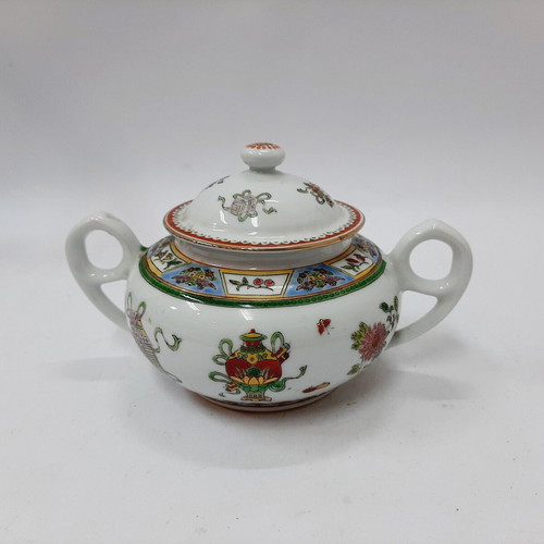 Porcelain sugar bowl 1990 China decorative