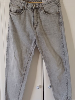 Bershka men's jeans size 42 gray acid wash used