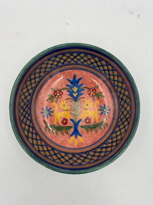 Vintage Kerameikos Ceramic Bowl hand-painted floral used