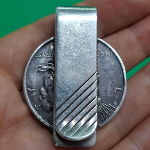 Vintage Sterling Silver Money Clip with American Dollar