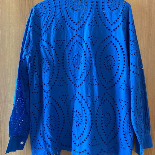 Celestino long-sleeve perforated shirt new, blue, one size