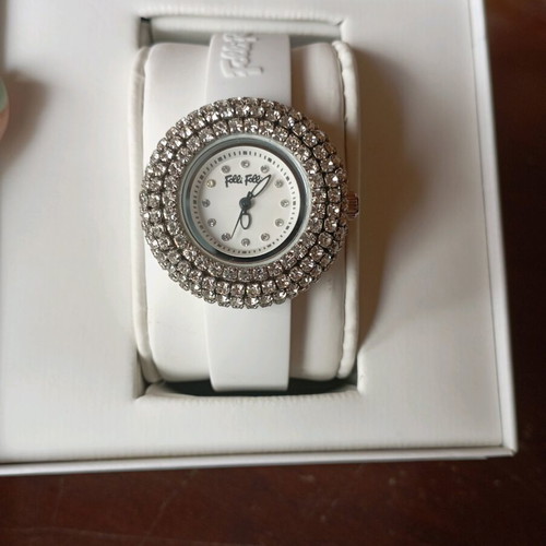 Folli Follie women's watch new, small dial, white rubber strap