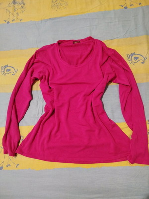 Pink elastic thin blouse used, sizes L and XL