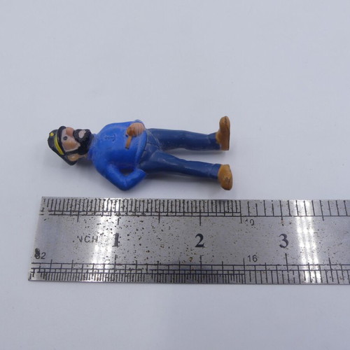 Vintage rare PVC figure Bertrand Tintin Captain Haddock 6 cm used