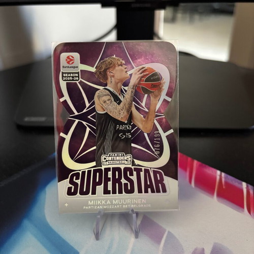 Miikka Muurinen 2025-26 Panini Contenders EuroLeague Superstar Die-Cut Silver card, like new