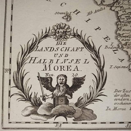 Peloponnese map 1790 like new