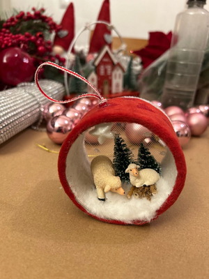 Handmade Christmas ornament new, 8 cm diameter