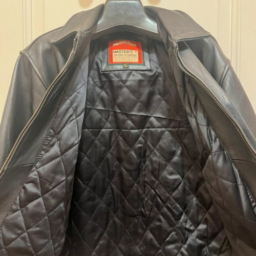 Master's men's leather jacket, size XL, brown