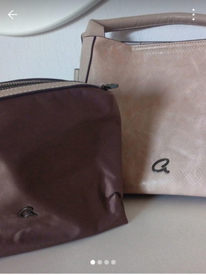 Axel women's handbag and makeup bag set like new, beige