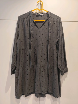 Zara grey blouse dress like new with neck tie