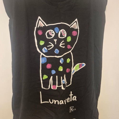 Zara collectible blouse new with painting, black, size S
