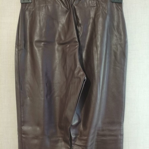 H&M leather-effect pants new, size small, burgundy