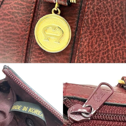 Aigner Burgundy Vintage Leather Handbag used