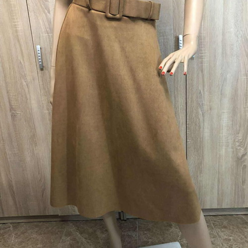 Zara Basic skirt new, size M, brown with belt