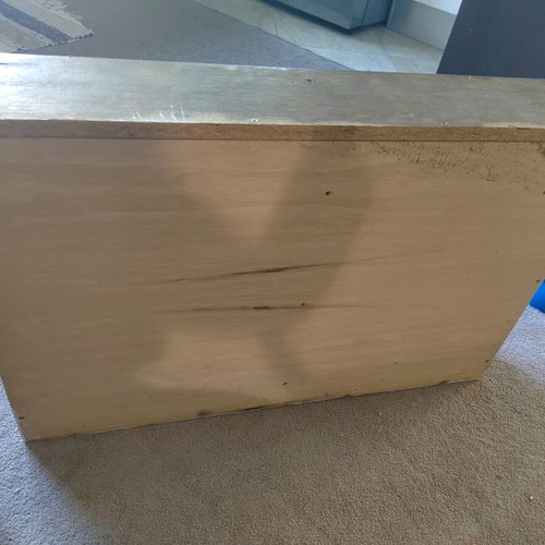 Vintage handmade wooden coat rack refurbished