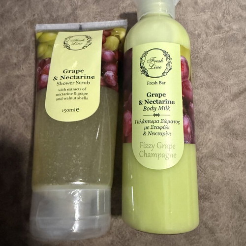 Fresh Line Grape & Nectarine body care set new
