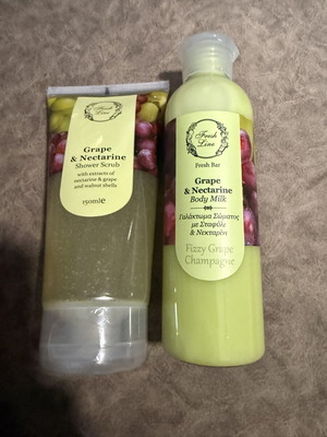 Fresh Line Grape & Nectarine body care set new