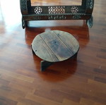 Antique cradle and table used