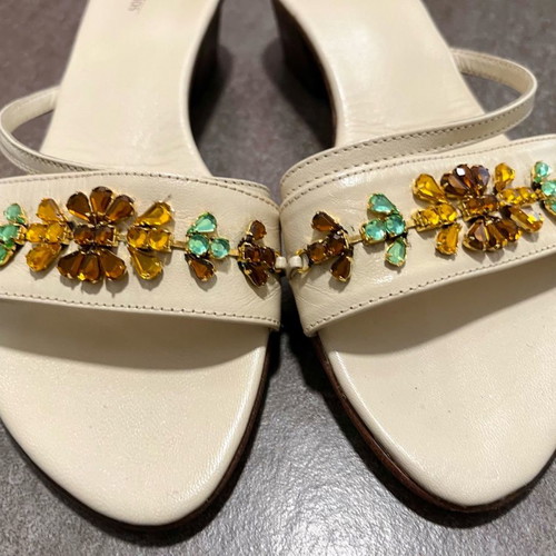 KGeorgios sandals used, leather, size 37, beige