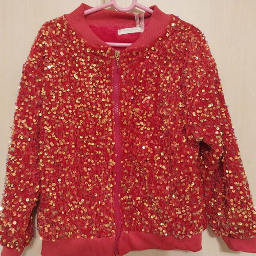 Pink fuchsia jacket with sequins for 8-year-old girl, new