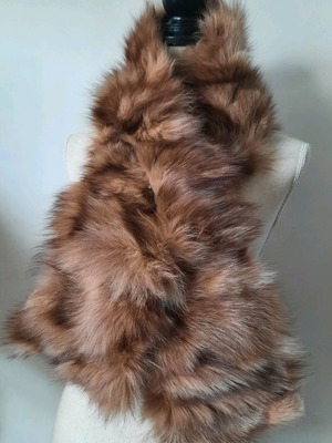 Fox scarf new, brown, 120×14 cm lined