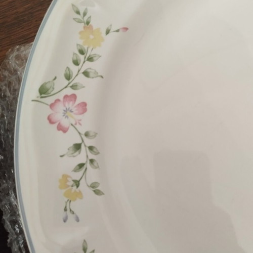 English Garden vintage dinner plates set of 8, 27cm, genuine stoneware