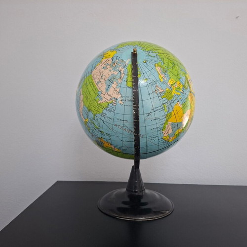 Retro Greek globe vintage 1970s used with Greek labeling