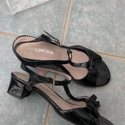 Women's black patent platform sandals size 37 used
