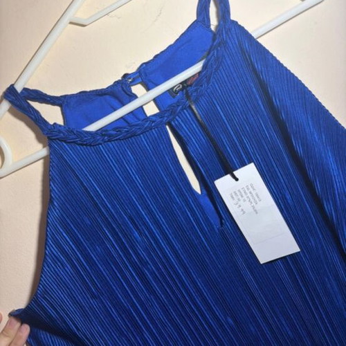 Sleeveless blouse new, blue, size XL