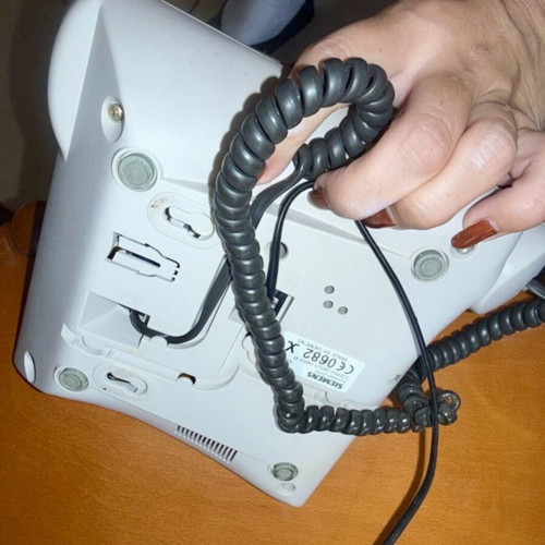 Siemens landline phone used, white, wired