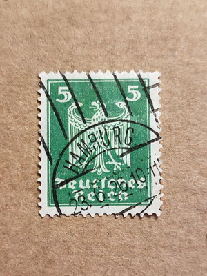 Γερμανικό γραμματόσημο Deutsches Reich 1924 5 Pfennig πράσινο